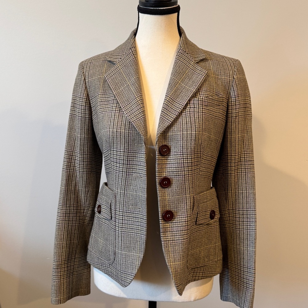 Brown Plaid Anne Klein Blazer, 2P